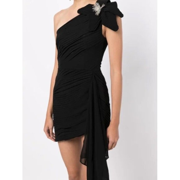 PatBO Flower Applique Mini Dress Black Flower - Picture 7 of 10